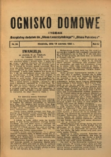 Ognisko Domowe: bezpłatny dodatek do "Głosu Leszczyńskiego" 1928.06.10 R.4 Nr24