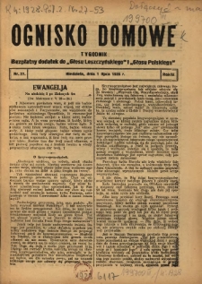 Ognisko Domowe: bezpłatny dodatek do "Głosu Leszczyńskiego" 1928.07.01 R.4 Nr27