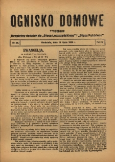 Ognisko Domowe: bezpłatny dodatek do "Głosu Leszczyńskiego" 1928.07.15 R.4 Nr29