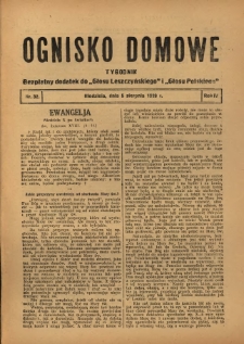 Ognisko Domowe: bezpłatny dodatek do "Głosu Leszczyńskiego" 1928.08.05 R.4 Nr32