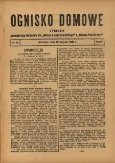 Ognisko Domowe: bezpłatny dodatek do "Głosu Leszczyńskiego" 1928.08.26 R.4 Nr35