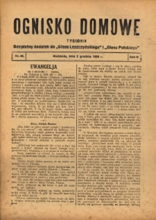 Ognisko Domowe: bezpłatny dodatek do "Głosu Leszczyńskiego" 1928.12.02 R.4 Nr49
