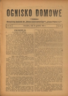 Ognisko Domowe: bezpłatny dodatek do "Głosu Leszczyńskiego" 1928.12.16 R.4 Nr51