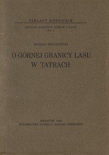 O górnej granicy lasu w Tatrach