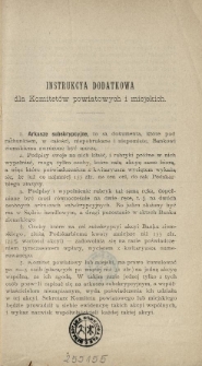 Instrukcya dodatkowa dla Komitetów powiatowych i miejskich