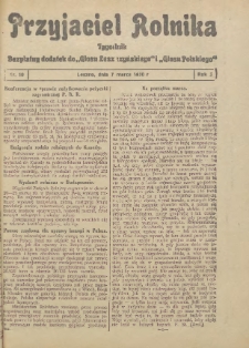 Przyjaciel Rolnika: bezpłatny dodatek do Głosu Leszczyńskiego i Głosu Polskiego 1930.03.07 R.3 Nr10