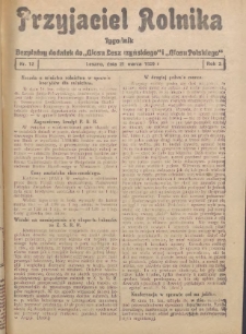 Przyjaciel Rolnika: bezpłatny dodatek do Głosu Leszczyńskiego i Głosu Polskiego 1930.03.21 R.3 Nr12