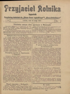 Przyjaciel Rolnika: bezpłatny dodatek do Głosu Leszczyńskiego i Głosu Polskiego 1930.05.23 R.3 Nr21