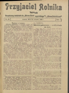 Przyjaciel Rolnika: bezpłatny dodatek do Głosu Leszczyńskiego i Głosu Polskiego 1930.06.13 R.3 Nr23