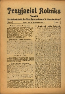 Przyjaciel Rolnika: bezpłatny dodatek do Głosu Leszczyńskiego i Głosu Polskiego 1930.10.31 R.3 Nr41
