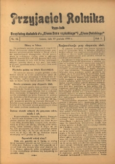 Przyjaciel Rolnika: bezpłatny dodatek do Głosu Leszczyńskiego i Głosu Polskiego 1930.12.12 R.3 Nr46