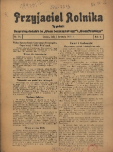 Przyjaciel Rolnika: bezpłatny dodatek do Głosu Leszczyńskiego i Głosu Polskiego 1931.04.03 R.4 Nr14