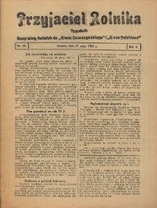 Przyjaciel Rolnika: bezpłatny dodatek do Głosu Leszczyńskiego i Głosu Polskiego 1931.05.22 R.4 Nr21