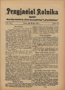 Przyjaciel Rolnika: bezpłatny dodatek do Głosu Leszczyńskiego i Głosu Polskiego 1931.07.10 R.4 Nr28