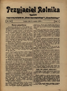 Przyjaciel Rolnika: bezpłatny dodatek do Głosu Leszczyńskiego i Głosu Polskiego 1931.09.04 R.4 Nr36