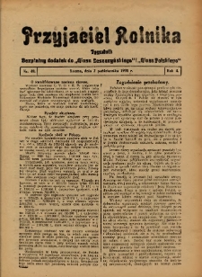 Przyjaciel Rolnika: bezpłatny dodatek do Głosu Leszczyńskiego i Głosu Polskiego 1931.10.02 R.4 Nr40