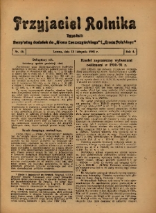 Przyjaciel Rolnika: bezpłatny dodatek do Głosu Leszczyńskiego i Głosu Polskiego 1931.11.13 R.4 Nr46