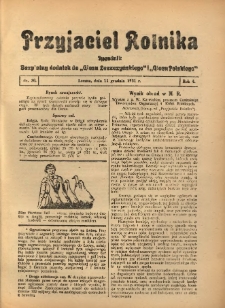 Przyjaciel Rolnika: bezpłatny dodatek do Głosu Leszczyńskiego i Głosu Polskiego 1931.12.11 R.4 Nr50