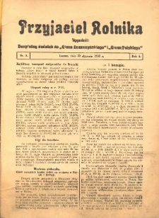 Przyjaciel Rolnika: bezpłatny dodatek do Głosu Leszczyńskiego i Głosu Polskiego 1932.01.22 R.5 Nr3