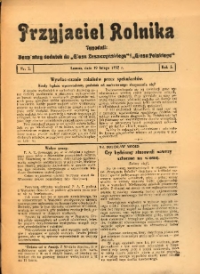 Przyjaciel Rolnika: bezpłatny dodatek do Głosu Leszczyńskiego i Głosu Polskiego 1932.02.19 R.5 Nr7