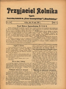 Przyjaciel Rolnika: bezpłatny dodatek do Głosu Leszczyńskiego i Głosu Polskiego 1932.05.29 R.5 Nr20