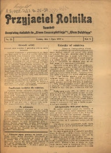 Przyjaciel Rolnika: bezpłatny dodatek do Głosu Leszczyńskiego i Głosu Polskiego 1932.07.01 R.5 Nr25