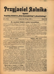 Przyjaciel Rolnika: bezpłatny dodatek do Głosu Leszczyńskiego i Głosu Polskiego 1932.07.29 R.5 Nr29