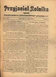 Przyjaciel Rolnika: bezpłatny dodatek do Głosu Leszczyńskiego i Głosu Polskiego 1932.08.12 R.5 Nr31