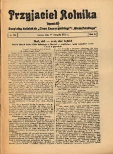 Przyjaciel Rolnika: bezpłatny dodatek do Głosu Leszczyńskiego i Głosu Polskiego 1932.08.19 R.5 Nr32