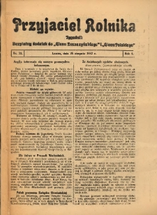Przyjaciel Rolnika: bezpłatny dodatek do Głosu Leszczyńskiego i Głosu Polskiego 1932.08.26 R.5 Nr33