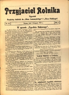 Przyjaciel Rolnika: bezpłatny dodatek do Głosu Leszczyńskiego i Głosu Polskiego 1932.11.04 R.5 Nr43
