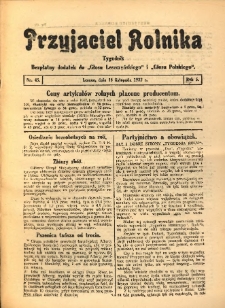 Przyjaciel Rolnika: bezpłatny dodatek do Głosu Leszczyńskiego i Głosu Polskiego 1932.11.18 R.5 Nr45