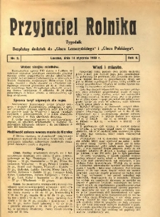 Przyjaciel Rolnika: bezpłatny dodatek do Głosu Leszczyńskiego i Głosu Polskiego 1933.01.14 R.6 Nr2