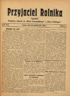 Przyjaciel Rolnika: bezpłatny dodatek do Głosu Leszczyńskiego i Głosu Polskiego 1933.10.29 R.6 Nr25