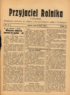 Przyjaciel Rolnika: bezpłatny dodatek do Głosu Leszczyńskiego i Głosu Polskiego 1934.03.25 R.7 Nr12