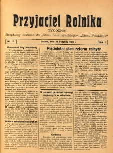 Przyjaciel Rolnika: bezpłatny dodatek do Głosu Leszczyńskiego i Głosu Polskiego 1934.04.29 R.7 Nr17