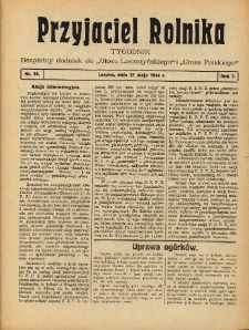 Przyjaciel Rolnika: bezpłatny dodatek do Głosu Leszczyńskiego i Głosu Polskiego 1934.05.13 R.7 Nr19