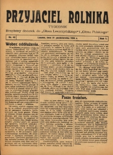 Przyjaciel Rolnika: bezpłatny dodatek do Głosu Leszczyńskiego i Głosu Polskiego 1934.10.21 R.7 Nr42