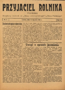 Przyjaciel Rolnika: bezpłatny dodatek do Głosu Leszczyńskiego i Głosu Polskiego 1935.01.13 R.8 Nr2