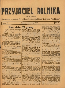 Przyjaciel Rolnika: bezpłatny dodatek do Głosu Leszczyńskiego i Głosu Polskiego 1935.02.03 R.8 Nr5