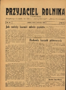 Przyjaciel Rolnika: bezpłatny dodatek do Głosu Leszczyńskiego i Głosu Polskiego 1935.06.02 R.8 Nr22