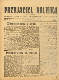 Przyjaciel Rolnika: bezpłatny dodatek do Głosu Leszczyńskiego i Głosu Polskiego 1935.06.30 R.8 Nr26