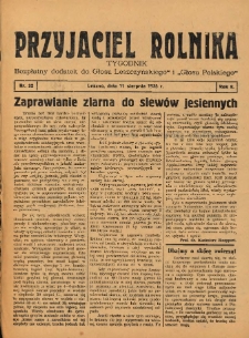 Przyjaciel Rolnika: bezpłatny dodatek do Głosu Leszczyńskiego i Głosu Polskiego 1935.08.11 R.8 Nr32