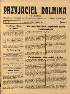 Przyjaciel Rolnika: bezpłatny dodatek do Głosu Leszczyńskiego i Głosu Polskiego 1935.12.01 R.8 Nr48