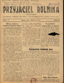 Przyjaciel Rolnika: bezpłatny dodatek do Głosu Leszczyńskiego i Głosu Polskiego 1936.01.05 R.9 Nr1