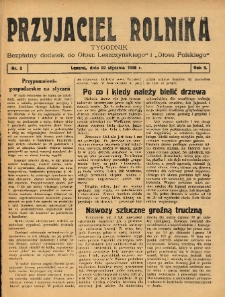 Przyjaciel Rolnika: bezpłatny dodatek do Głosu Leszczyńskiego i Głosu Polskiego 1936.01.19 R.9 Nr3