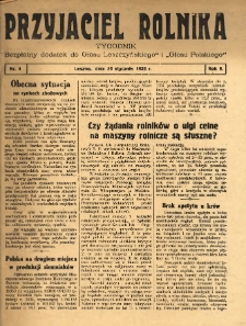 Przyjaciel Rolnika: bezpłatny dodatek do Głosu Leszczyńskiego i Głosu Polskiego 1936.01.26 R.9 Nr4