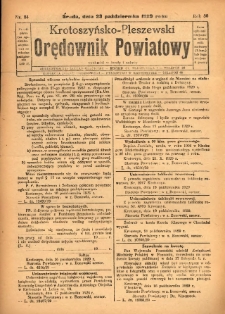 Krotoszyńsko-Pleszewski Orędownik Powiatowy 1929.10.23 R.56 Nr84