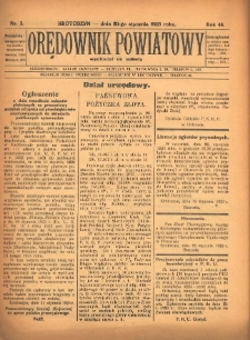 Orędownik Powiatowy 1923.01.20 R.48 Nr3