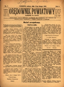 Orędownik Powiatowy 1923.02.17 R.2 Nr7